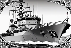 "64" and the words "USS Carney" tattoo idea