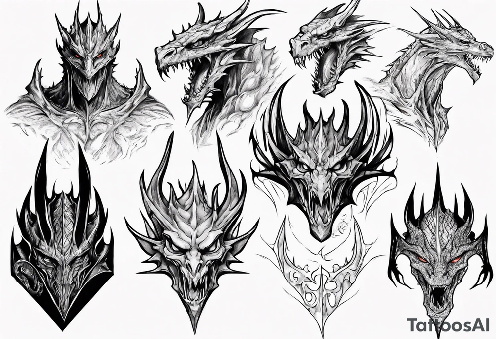 Sauron with smaug tattoo idea