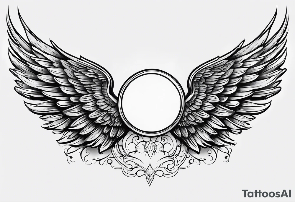 2 wings. I want a halo over one of them . I want angels wings tattoo idea