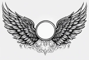 2 wings. I want a halo over one of them . I want angels wings tattoo idea