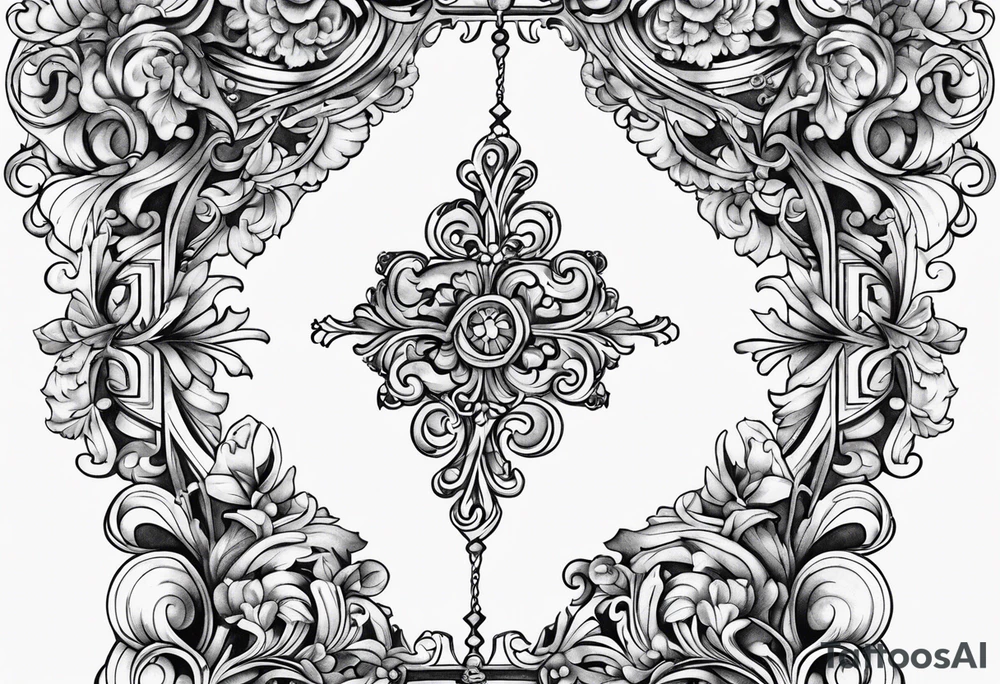 Key, gothique, baroque tattoo idea