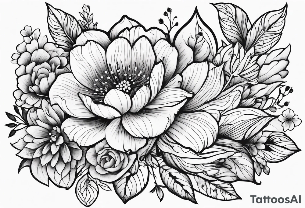 Tiny florals tattoo idea
