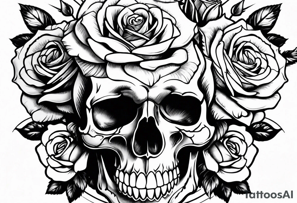 Skull Rose tattoo idea