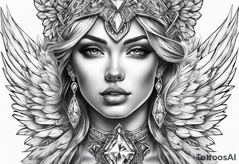 Diamond 
angel tattoo idea