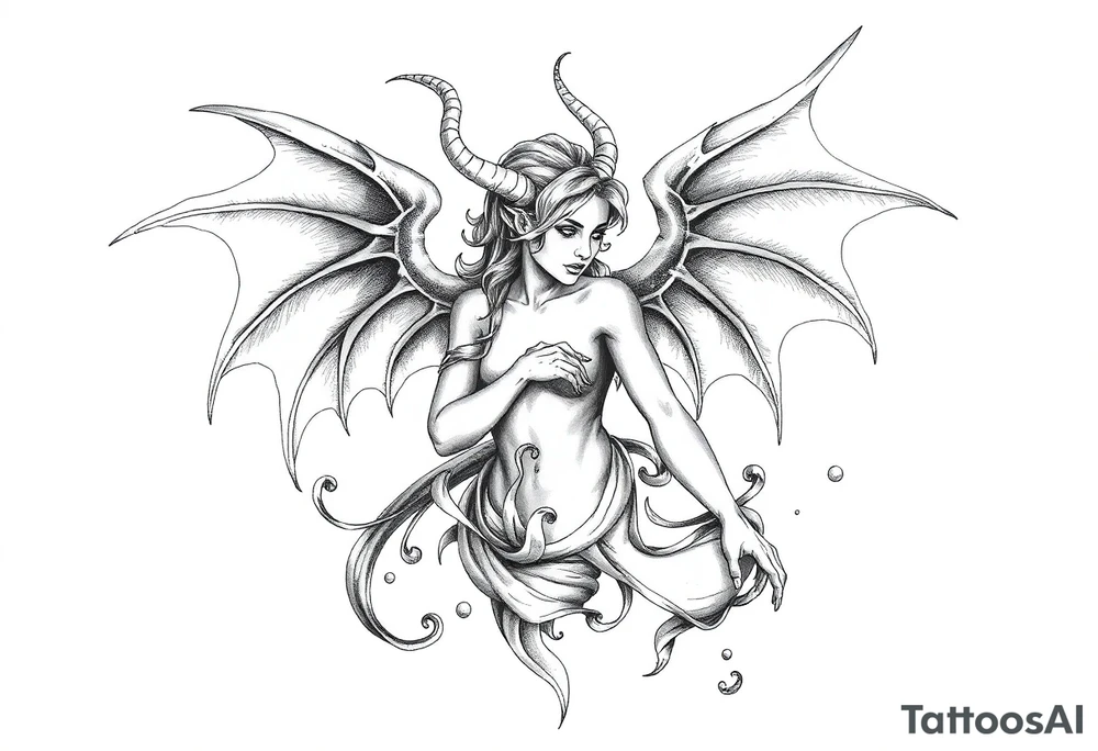 Angel devil tattoo idea