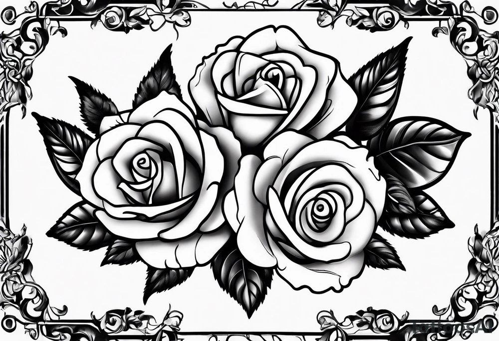 Pistol bullet and roses tattoo idea