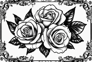 Pistol bullet and roses tattoo idea