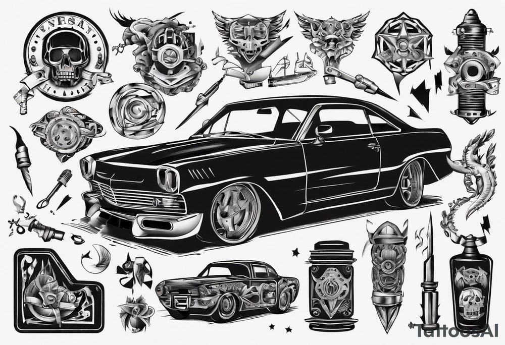 Car parts tattoo idea