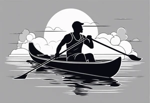 rower silhouette tattoo idea