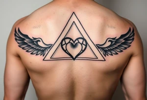 A triangle with a heart over the middle of the center with a tna tattoo idea