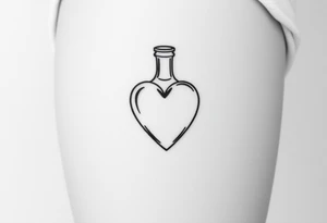 Heart shape bottle tattoo idea