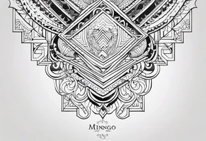 Create a Fine Line tattoo made out of the name Mingo and very pretty but hide the name in the image tattoo idea