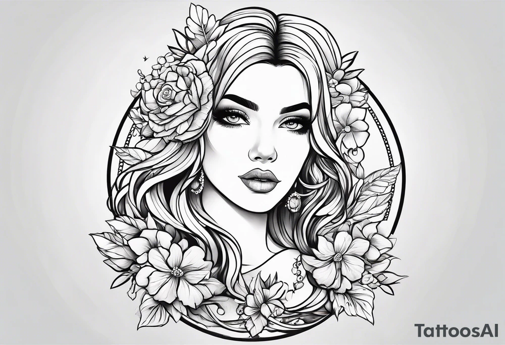 Female outline tattoo idea
