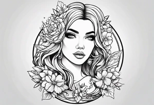 Female outline tattoo idea