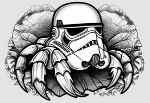 Hermit Crab wearing a starwars stormtrooper helmet tattoo idea