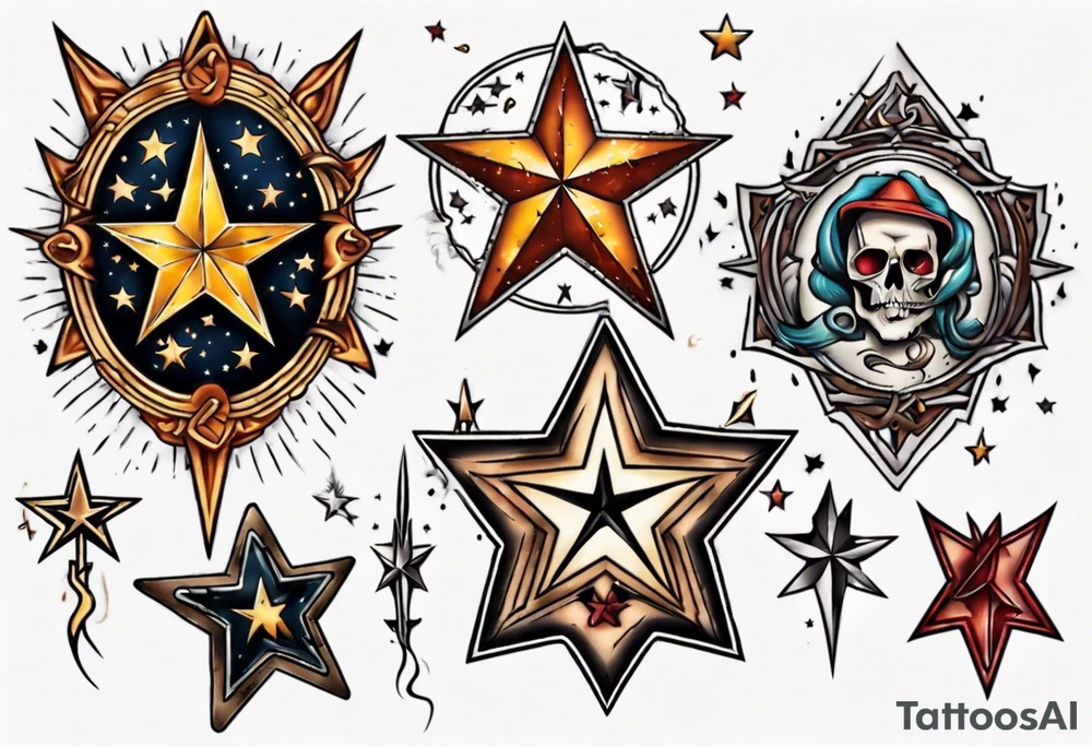 Star with a scar tattoo idea