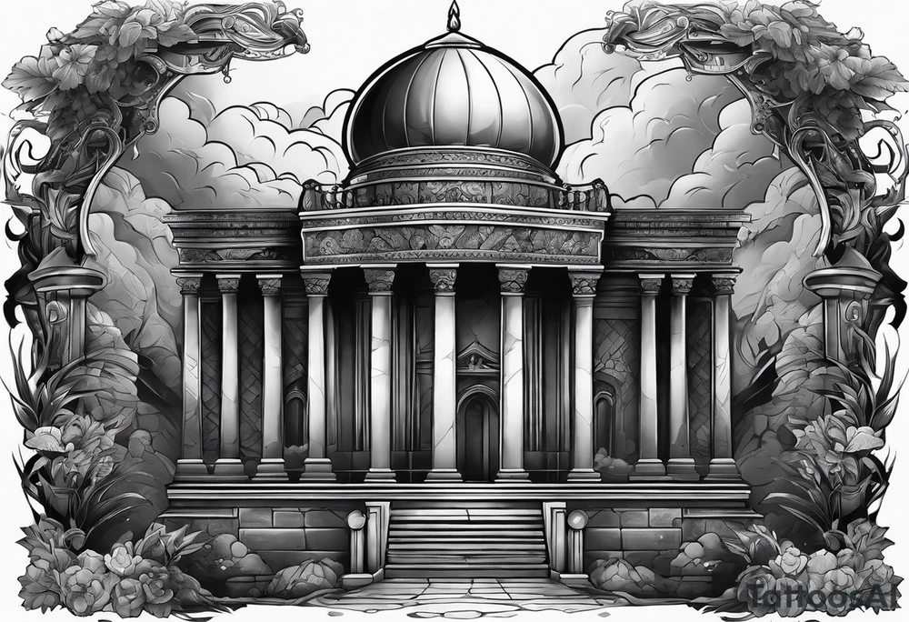 Tomb with smoke tattoo idea