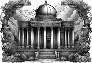 Tomb with smoke tattoo idea
