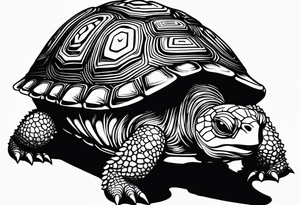 outline of a badass turtle with a spiked shell tattoo idea