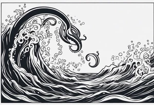 The tentacles of a kraken coming out of the water tattoo idea
