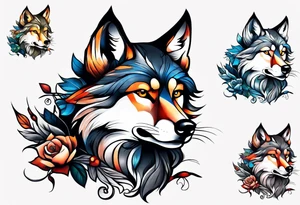 Hybrid between wolf and fox tattoo idea