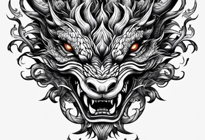 firedragon mask tattoo idea