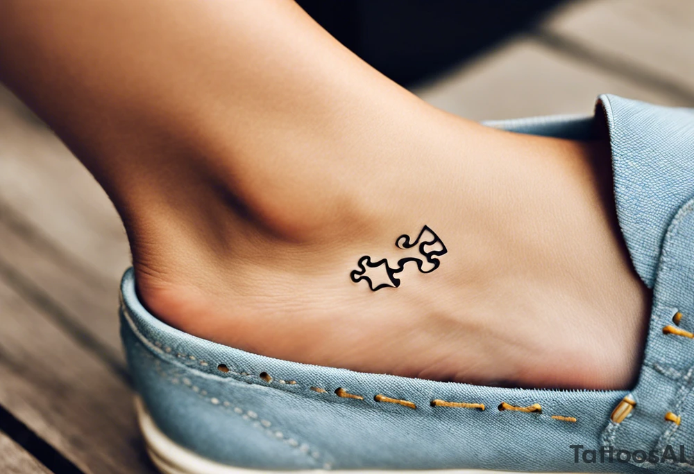 Puzzle Piece: A fine, clean outline with no shading, keeping the design light and elegant. Two pieces connected. 
Handwritten Text: inside the puzzle piece, your sister’s words “to my favorite sister,” carefully preserving the integrity of her handwriting.
This will create a balanced, meaningful design that's simple yet full of emotion—perfect for a small ankle tattoo. tattoo idea