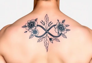 January December July birthday flower infinity sign tattoo idea