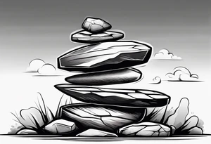 A stack of rocks balancing on top of each other tattoo idea