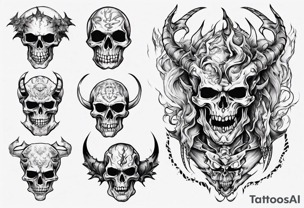 skeleton demon tattoo idea