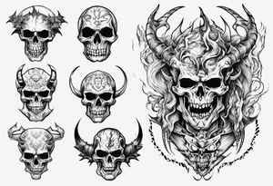 skeleton demon tattoo idea