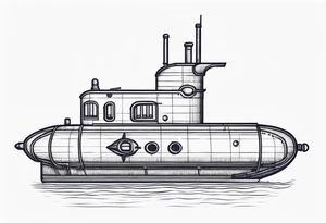 modern submarine front view tattoo idea