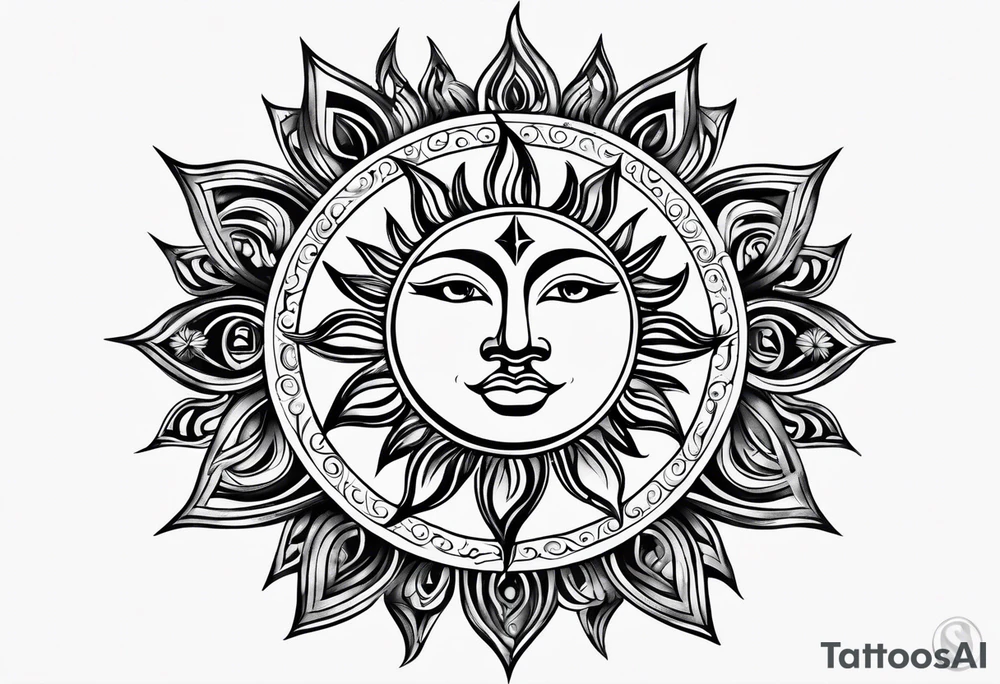 Sun and moon tattoo idea