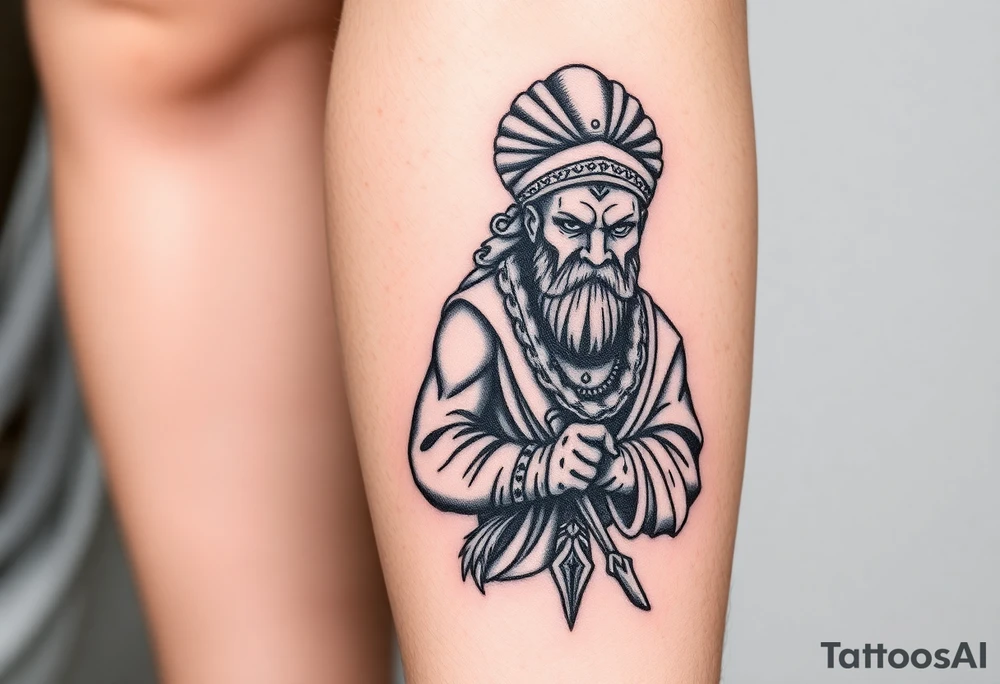 African Warrior and Monk tattoo idea