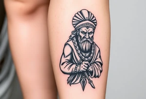 African Warrior and Monk tattoo idea