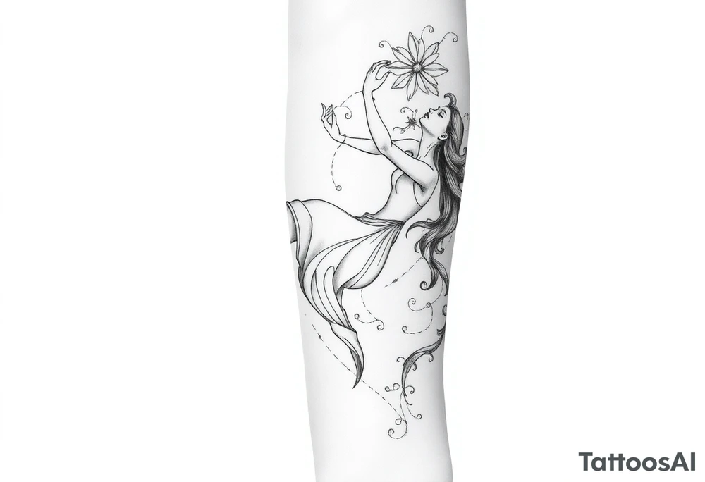 Girl falling and transitioning to standing. Surreal. Large hand helps her up tattoo idea