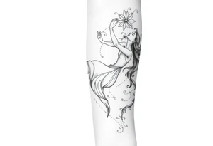 Girl falling and transitioning to standing. Surreal. Large hand helps her up tattoo idea