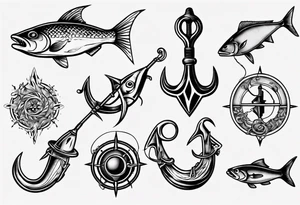 Fishing hook tattoo idea