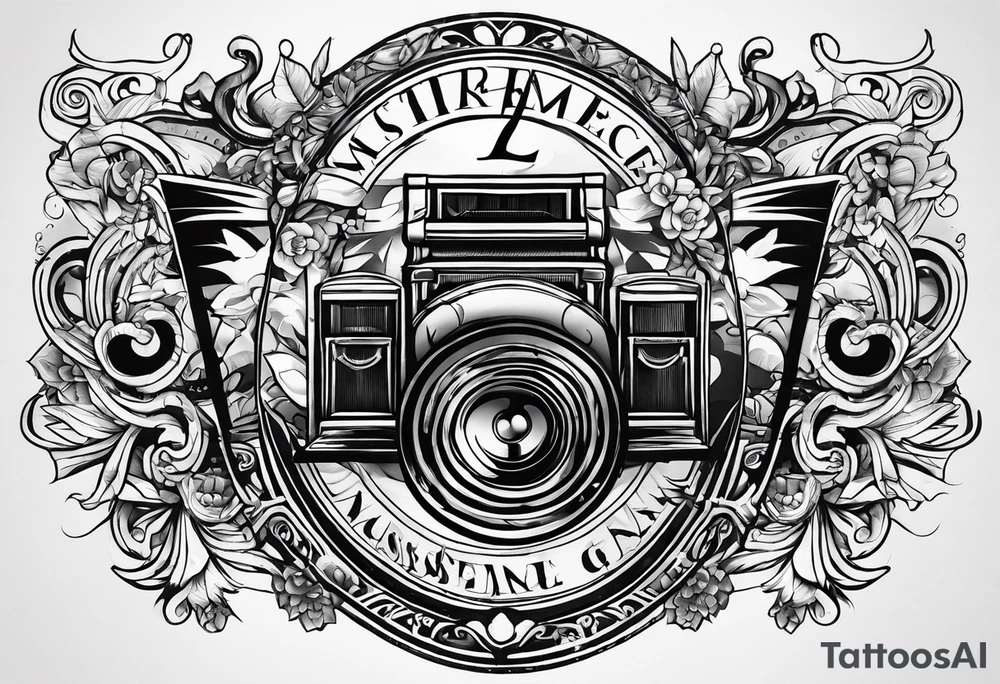 Musical theme with letters L and R tattoo idea