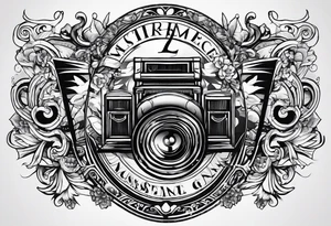 Musical theme with letters L and R tattoo idea