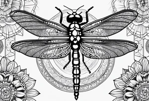 dragonfly and mandala tattoo idea