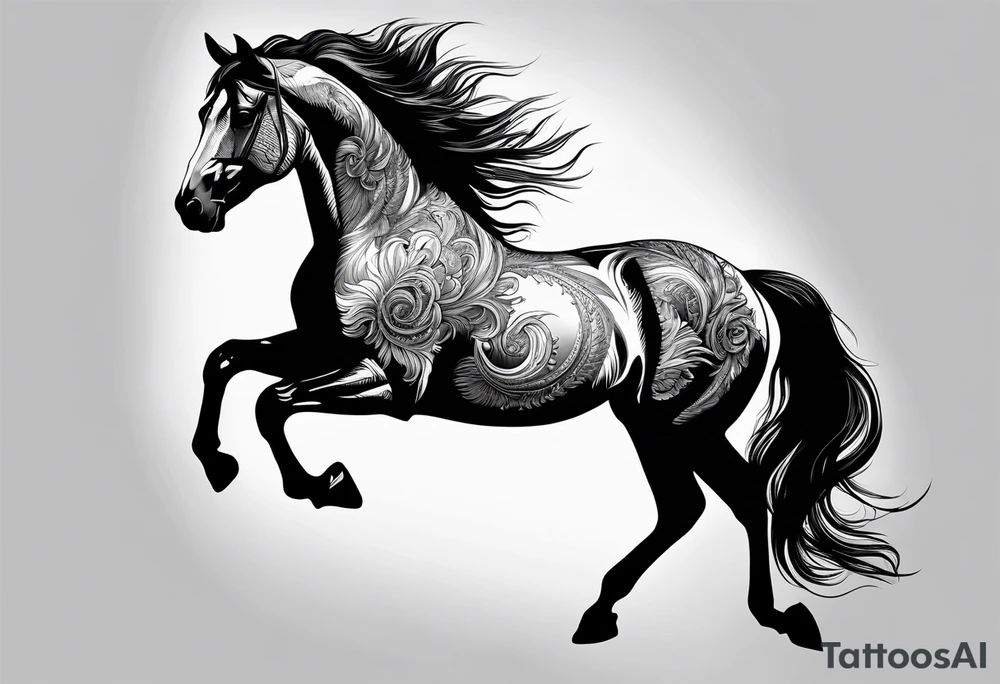 Horse portrait no shading tattoo idea
