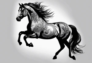 Horse portrait no shading tattoo idea
