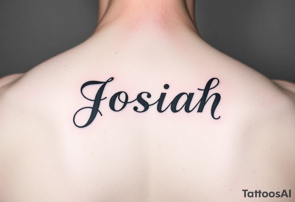 A baby memorial tattoo with the name Josiah tattoo idea