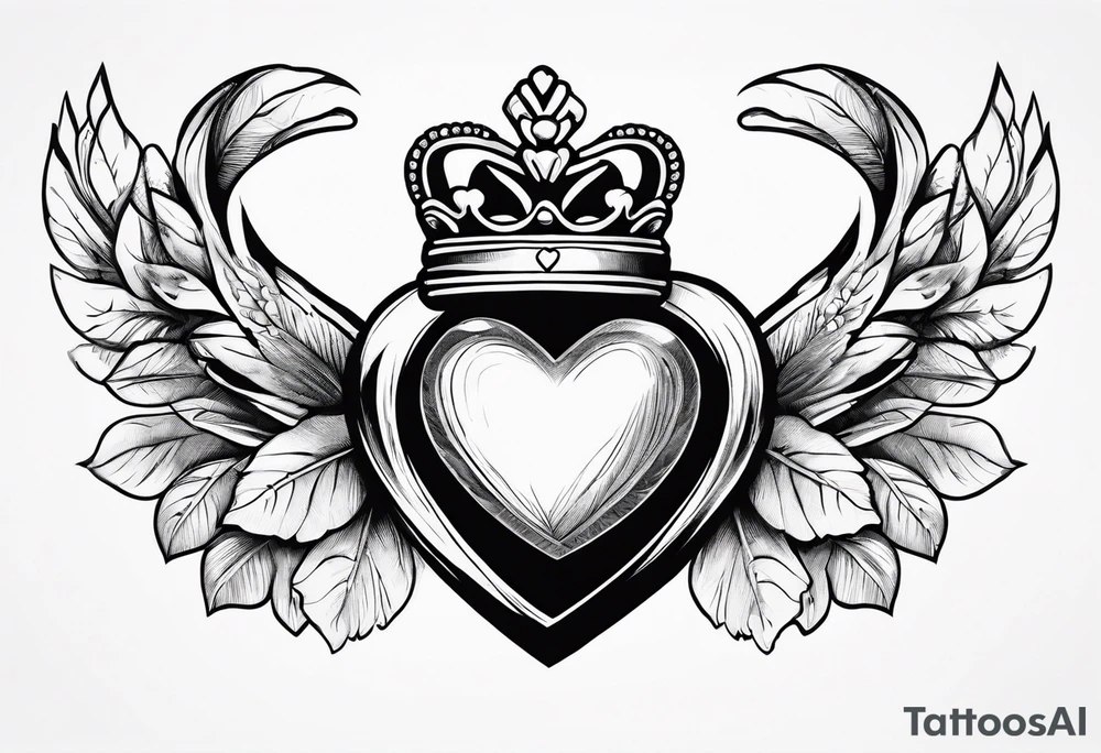 Irish claddagh with hands tattoo idea