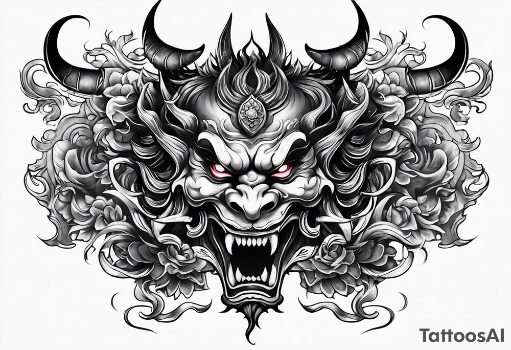 Japanese Demon tattoo idea