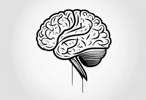 Picture of the outline of a brain with a letter I in it tattoo idea