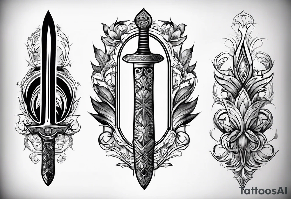 timeless dagger tattoo idea