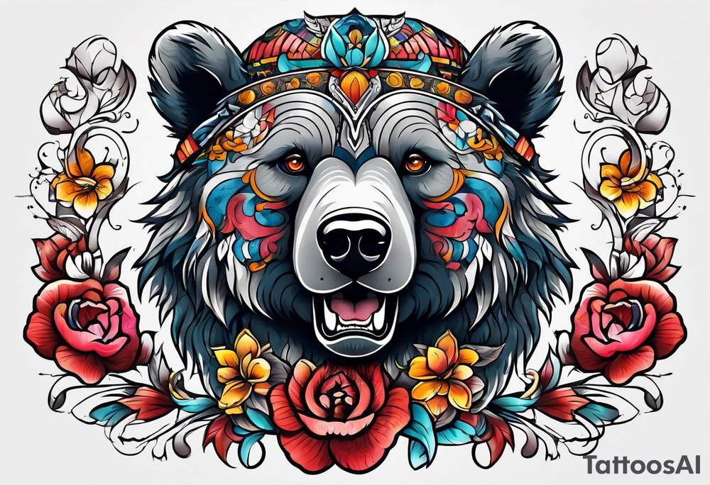 Dancing bear tattoo idea