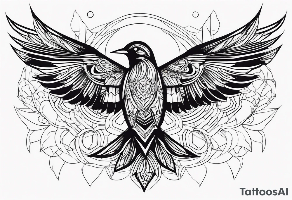 Abstract Bird in Flight tattoo idea